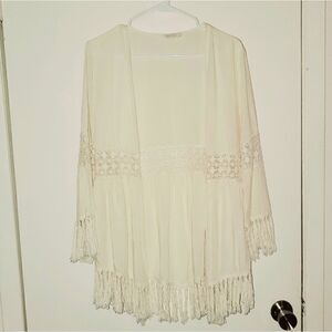 Entro Boho Fringed Cardigan/Cover Up